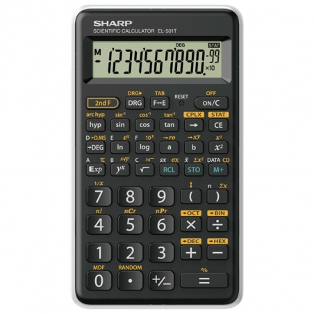 Kalkulator tehnički 10+2mesta 146 funkcija Sharp EL-501TB-WH crno beli blister