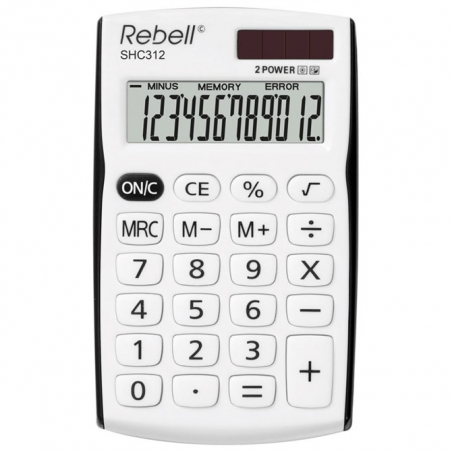 Kalkulator džepni 12 mesta Rebell RE-SHC312BK BX belo crni