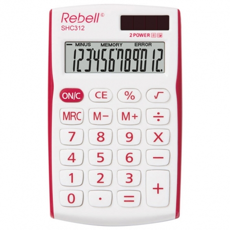 Kalkulator džepni 12 mesta Rebell RE-SHC312RD BX belo crveni