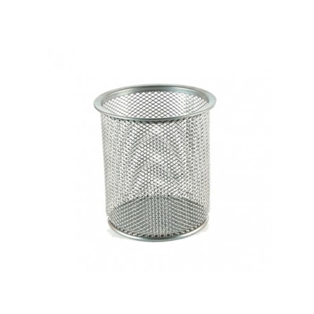 Čaša za olovke žičana okrugla srebrna