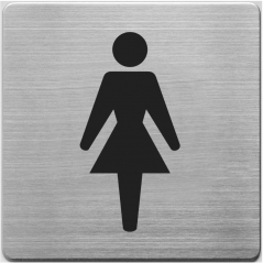 Aluminijumski piktogram samolepljivi - ženski toalet Alco - Metalna oznaka
