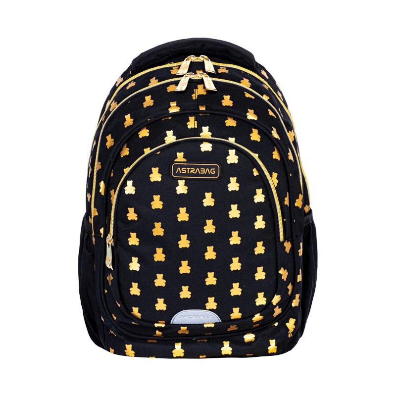 Ranac đački anatomski 3zipa AB330 Golden Teddy 24.Astrabag 502024089 crno-zlatni