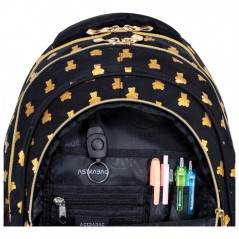 Ranac đački anatomski 3zipa AB330 Golden Teddy 24.Astrabag 502024089 crno-zlatni