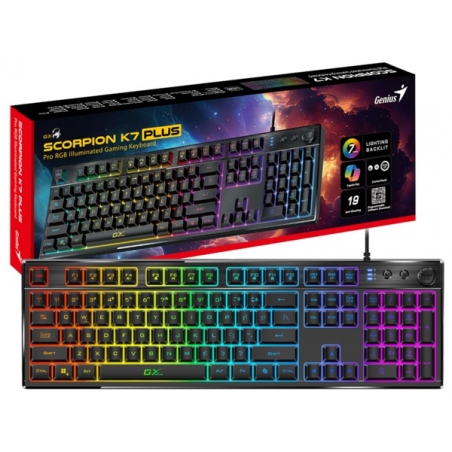 Genius SCORPION K7 PLUS, BLK, SER, USB