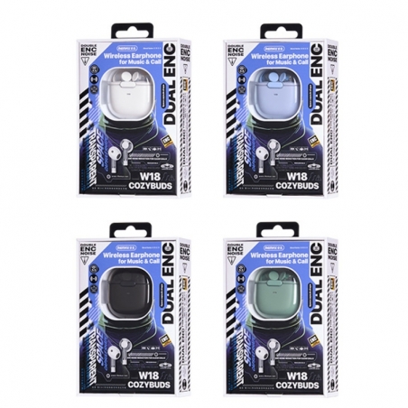 REMAX W18 Bincol Series Dual ENC Wireless Earphone Blue