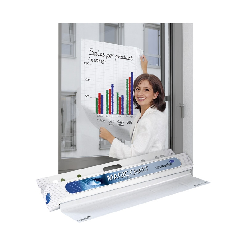 Folija u rolni 60x80cm+marker Edding 330 crni Magic-Chart pk25 Legamaster