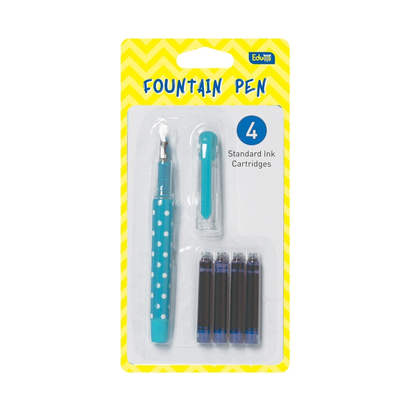 Nalivpero školsko+4patrone Educa plavo/roze blister