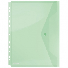 Fascikla koverta s dugmetom A4 pp uložna Donau 8540001PL-06 providno zelena