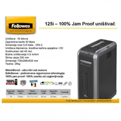 Uništivač dokumentacije (trake) 125i Fellowes 4613001