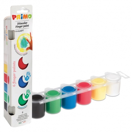 Boja tempera za prste  25ml x 6boja (čaša) Primo CMP 225TD6E blister