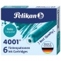 Tinta za nalivpero patrone kratke pk6 4001 Pelikan 301705 tirkizna