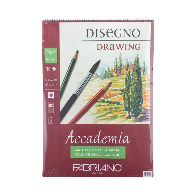 Blok accademia disegno drawing spirala 42x59,4cm 30L 200g Fabriano 44204259
