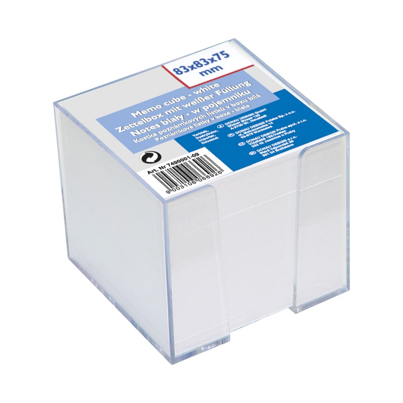 Blok kocka pvc 8,6x8,6cm+papir beli Donau 7490001-99
