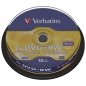 DVD+RW 4,7/120 4x spindl Mat Silver pk10 Verbatim 43488