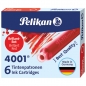 Tinta za nalivpero patrone kratke pk6 4001 Pelikan 301192 crvena