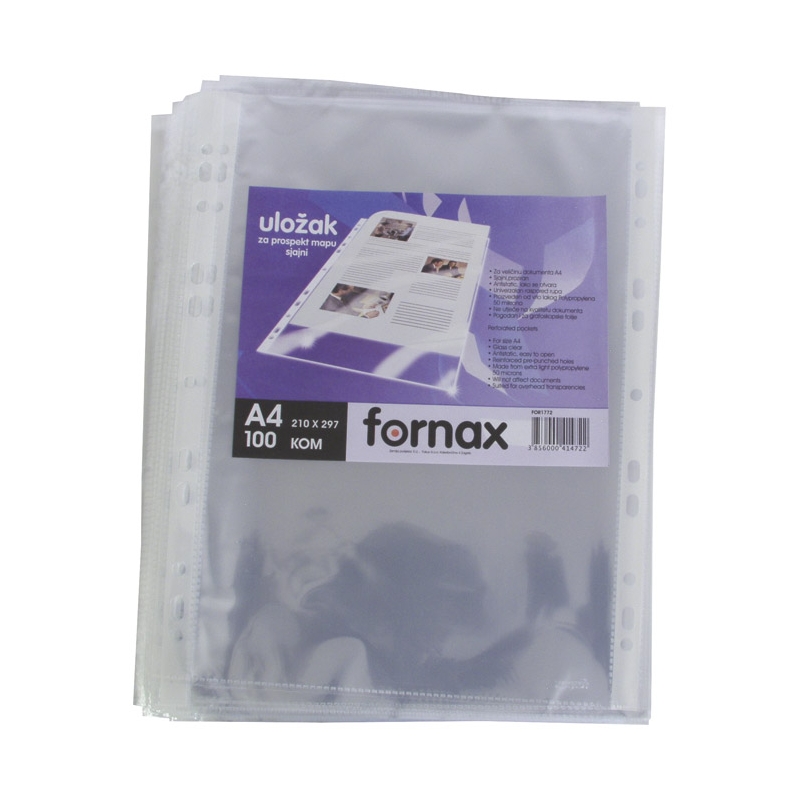 Fascikla uložna A4  50my pp sjajna pk100 Fornax 1772