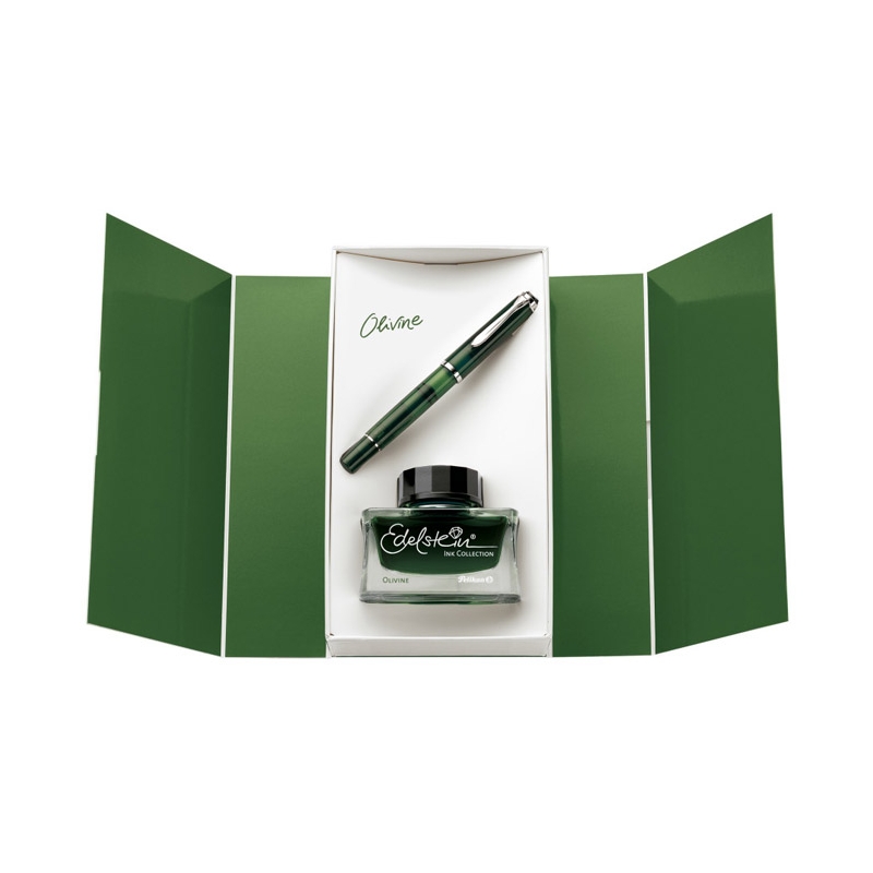 Set Nalivpero Classic M205 (M) Olivine+tinta Edelsteine Pelikan 811071 maslinasto zelena