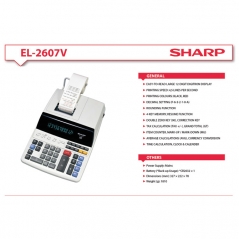 Računska mašina 12mesta sa adapterom Sharp EL-2607V siva