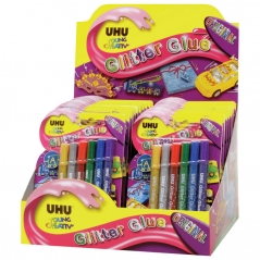 Lepak glitter glue 10ml pk6 UHU blister