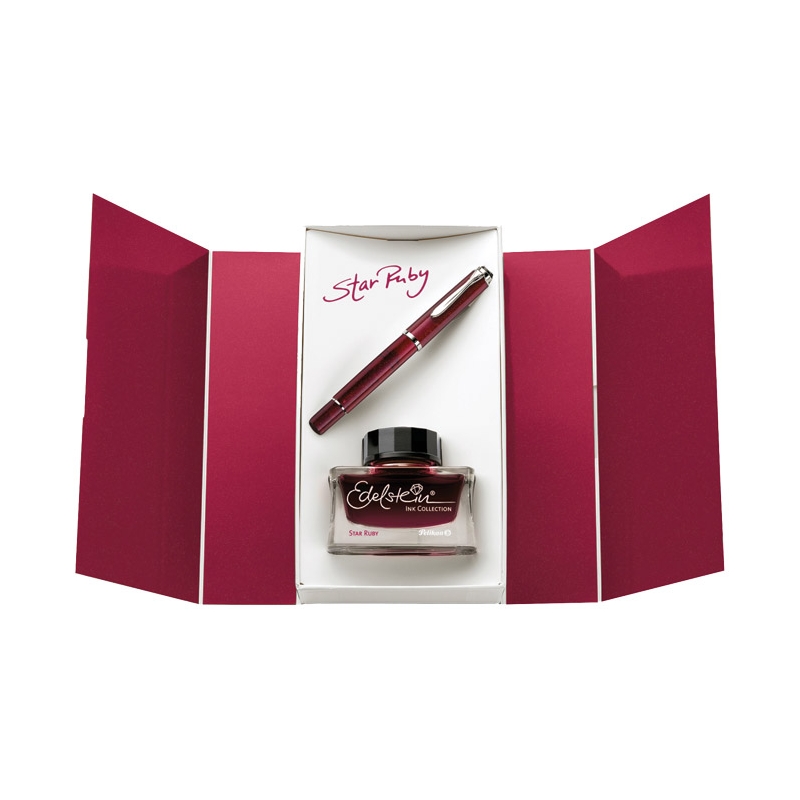 Set Nalivpero Classic M205 (M) Star Ruby+tinta Edelsteine Pelikan 814393 bordo