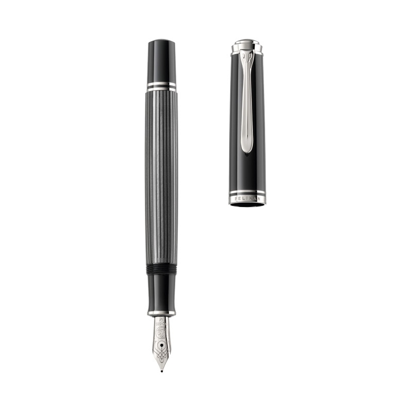 Nalivpero Souveran M605 (M)+poklon kutija Stresemann Pelikan 813624 crno-sivo