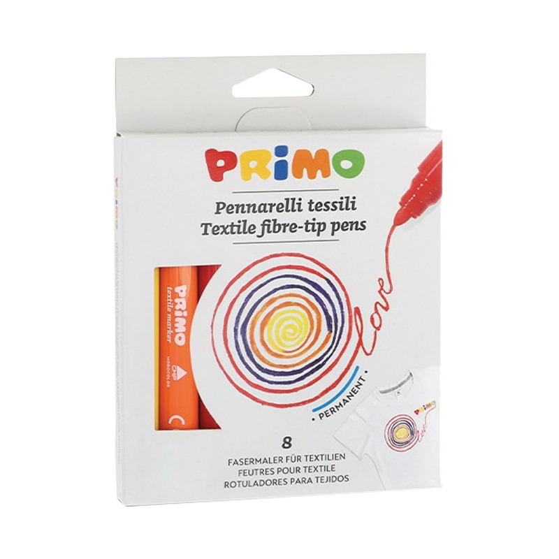 Flomaster za tekstil  8boja karton Primo CMP 611PENTX8