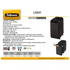 Mašina za uništavanje dokumenata / Uništivač dokumentacije (mikro) LX221 Fellowes 5050501 beli