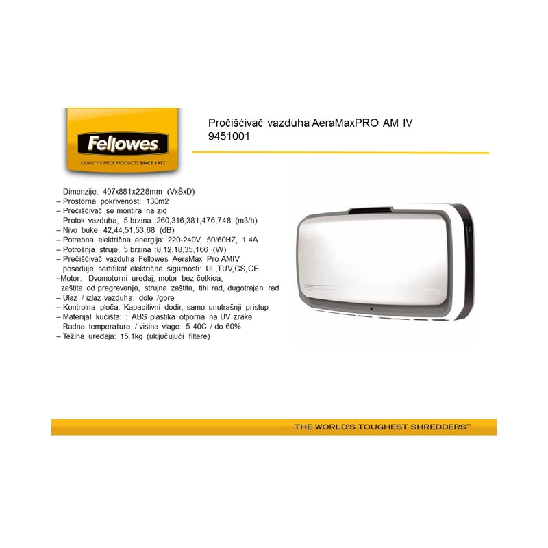 Prečišćivač vazduha AeraMaxPRO AM IV Fellowes 9451001