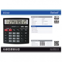 Kalkulator komercijalni 12mesta Rebell RE-CC512 BX crni