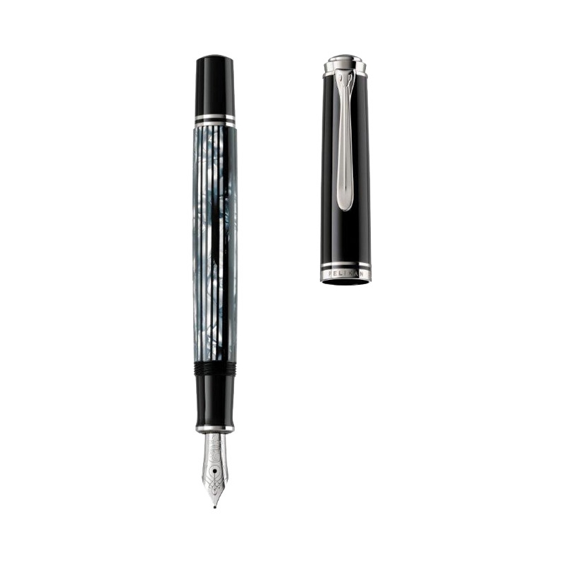 Nalivpero Souveran M605 (M)+kožna bela futrola+kutija G30 Pelikan 819312 kornjacin oklop-crna