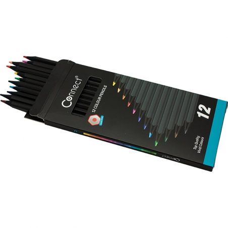 Boje drvene 12boja black Connect 51701 blister