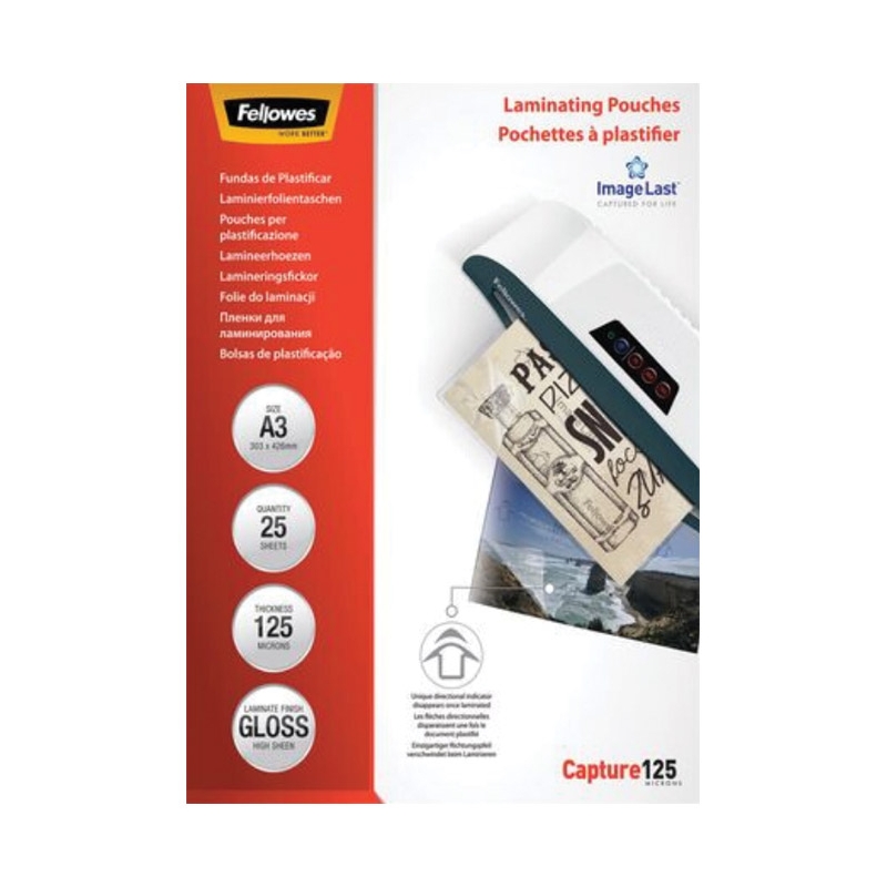 Folija za plastificiranje 125my A3 sjajna pk25 Fellowes 5396501