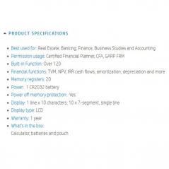 Kalkulator finansijski HP-12C /INT crni