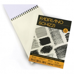 Blok Schizzi skicen (20% cotton) spirala gore A4 80L 90g Fabriano 19100714