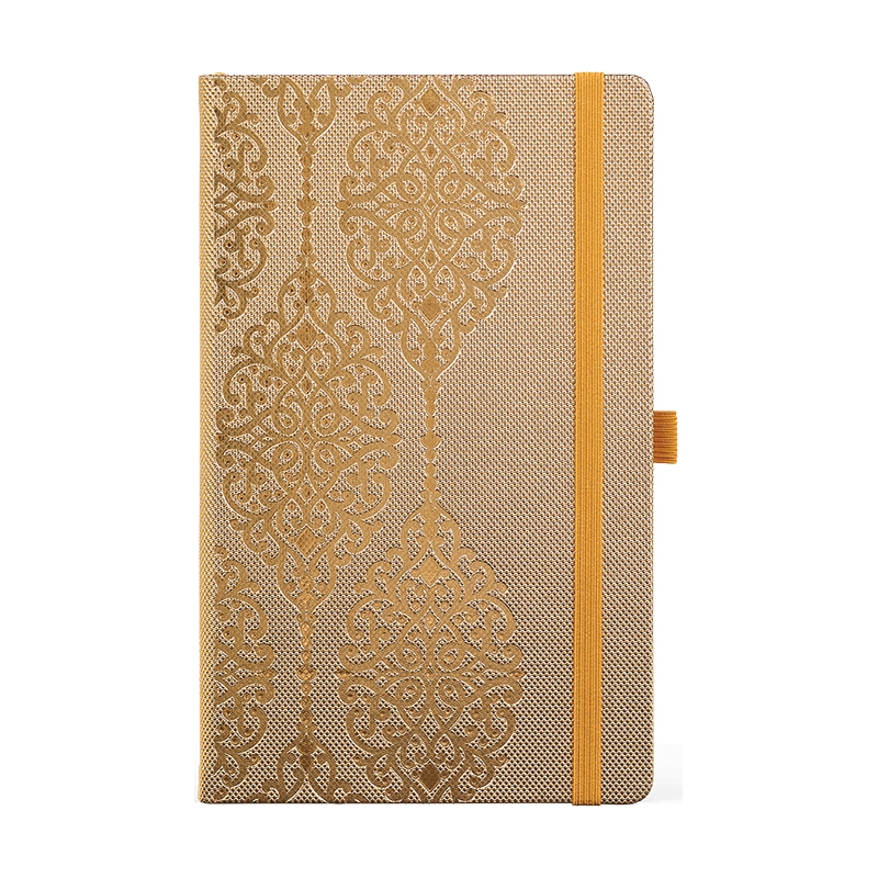 Notes 13x21cm linije 192strane s gumicom Oriental Charme Gold Arabesque FSC Castelli 0QO4LO-A90