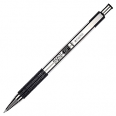 Olovka hemijska 0,7mm sa rebrastim gripom F-301 Zebra EF301BK srebrno-crna