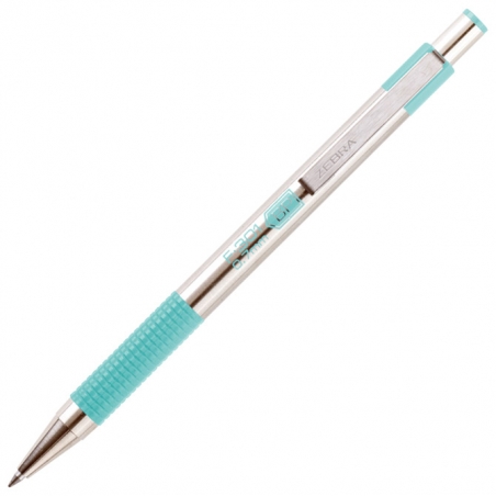 Olovka hemijska 0,7mm sa rebrastim gripom F-301 Pastel Zebra 90704 srebrno-pastelno zelena
