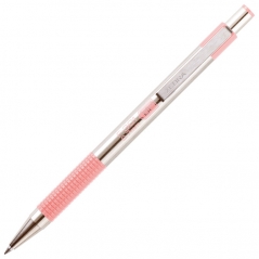 Olovka hemijska 0,7mm sa rebrastim gripom F-301 Pastel Zebra 90707 srebrno-pastelno roze