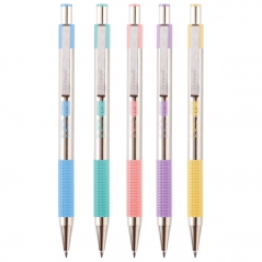 Olovka hemijska 0,7mm sa rebrastim gripom F-301 Pastel Zebra 90708 srebrno-pastelno ljubičasta