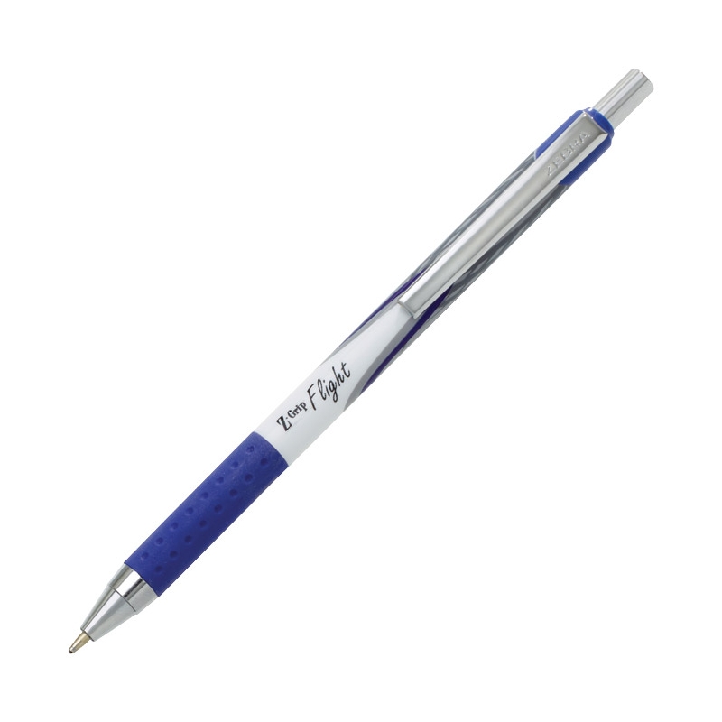 Olovka hemijska 1,2mm sa gumenim gripom (uložak plavi) Z-Grip Flight Zebra 13302 srebrno-plava