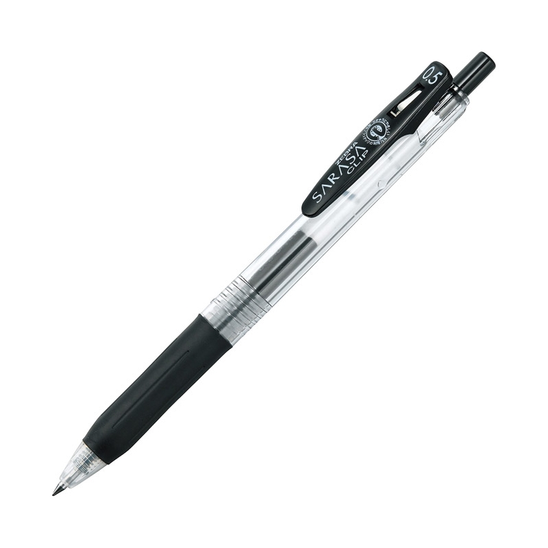 Olovka hemijska 0,5mm gel sa gumenim gripom (uložak crni) Sarasa Clip Zebra 14311 crna