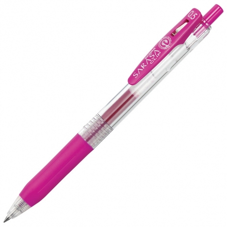 Olovka hemijska 0,5mm gel sa gumenim gripom (uložak roze) Sarasa Clip Zebra 45137 roze