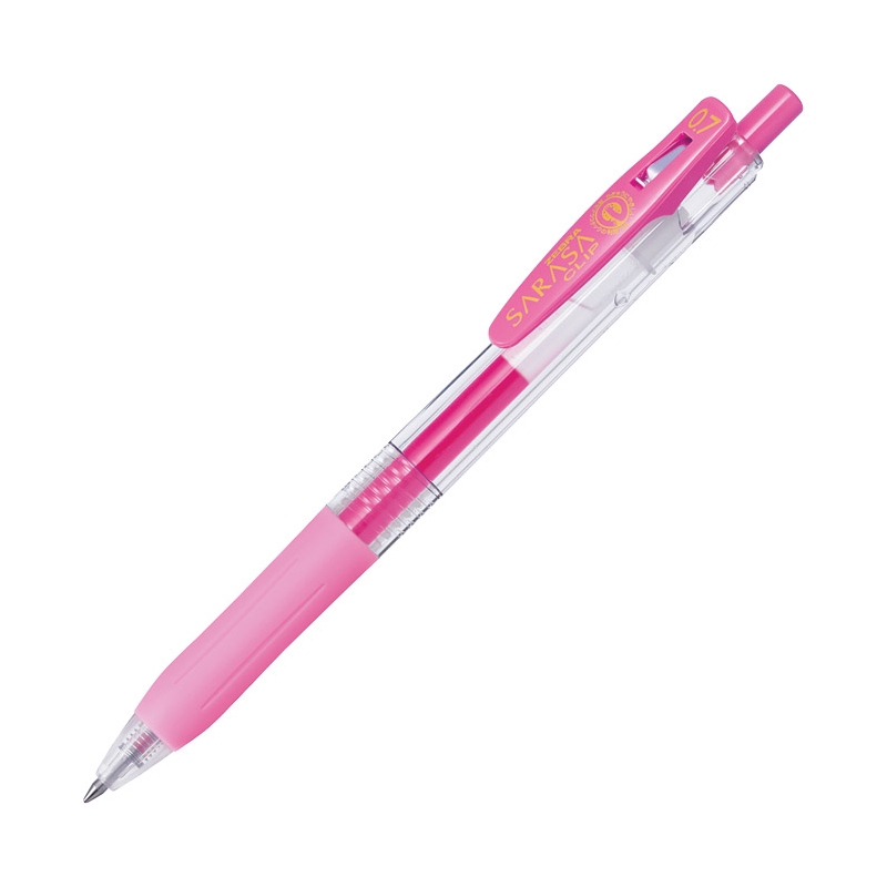 Olovka hemijska 0,5mm gel sa gumenim gripom (uložak pastelno roze) Sarasa Clip Zebra 35137 pastelno roze