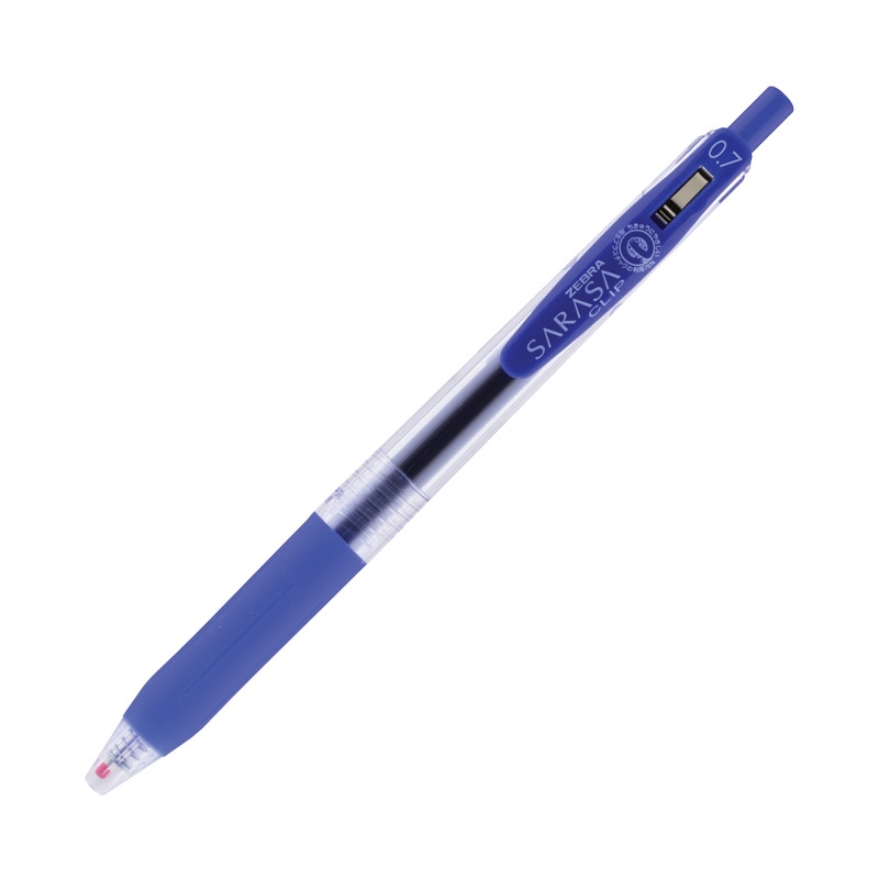 Olovka hemijska 0,7mm gel sa gumenim gripom (uložak plavi) Sarasa Clip Zebra 14322 plava