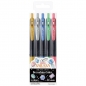 Olovka hemijska 0,5mm gel sa gumenim gripom Sarasa Clip Decoshine pk5 Zebra 37860 metalik sortirano