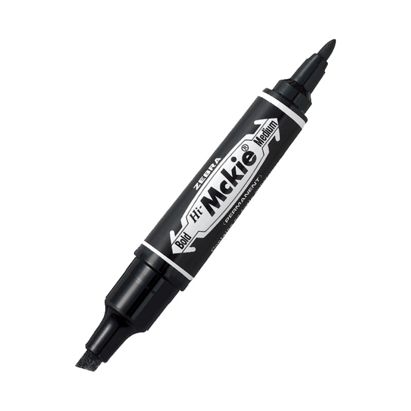 Marker permanentni 2-4mm obostrani kosi/okrugli vrh Hi-Mckie Zebra 50251 crni