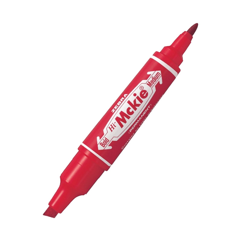 Marker permanentni 2-4mm obostrani kosi/okrugli vrh Hi-Mckie Zebra 50253 crveni