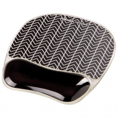 Podloga za miša sa odmaračem ergonomska-gel Fellowes 9653401 crna-bela Chevron blister