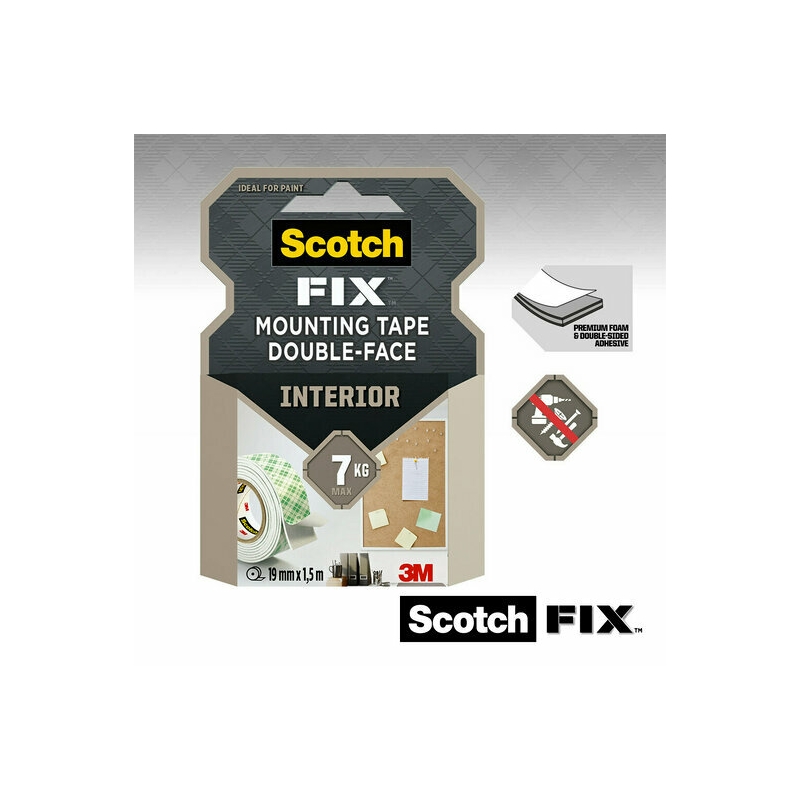 Traka za montažu Scotch INTERIOR, 19mm x1,5m Scotch