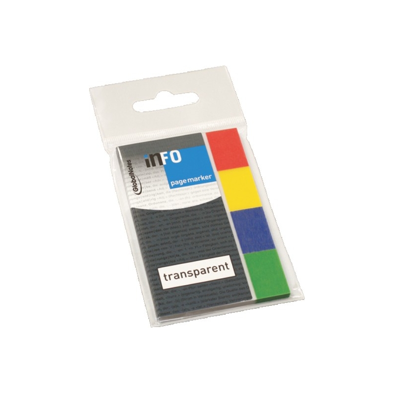 Page Marker, transparent+colour tip, 20x50mm, 4x40 listića  Info Notes
